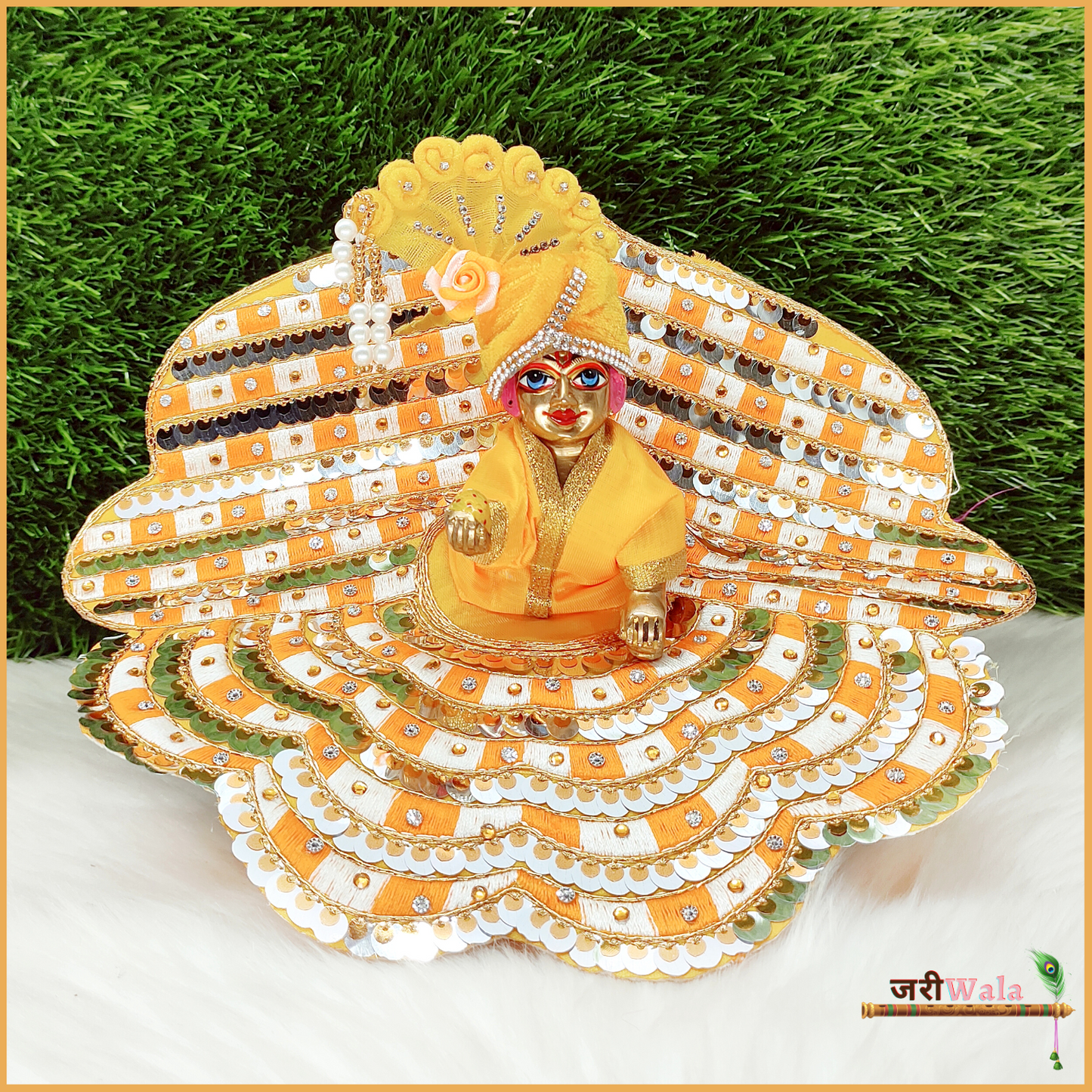 Blended Thread Sitara Work Yellow Poshak