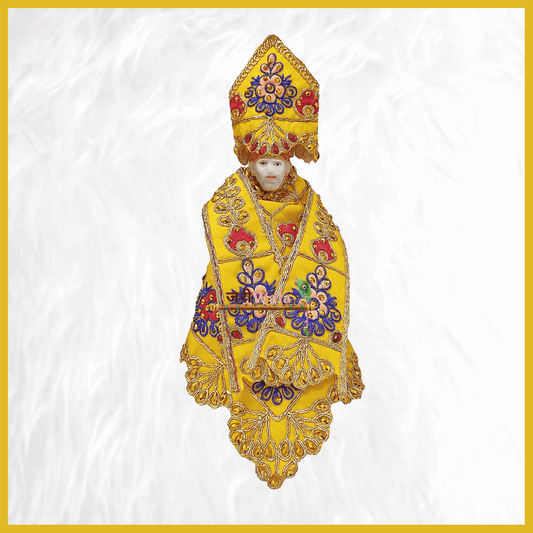 Thread Work Yellow Sai Baba Poshak - ZARIIWALAA