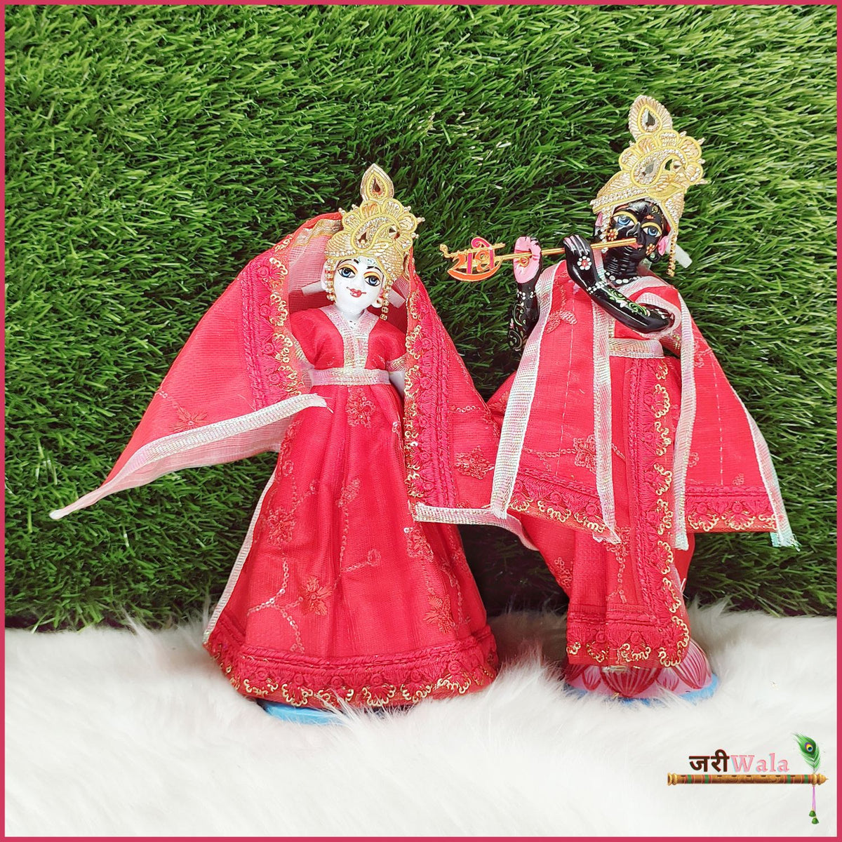 Net Thread Sitara Work Red Poshak