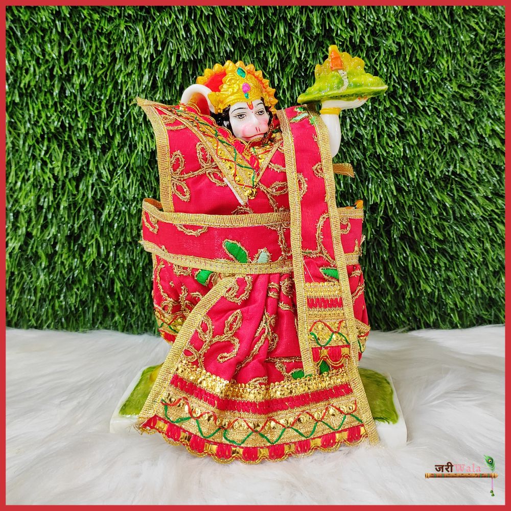 Thread Work Red Hanuman Ji Poshak