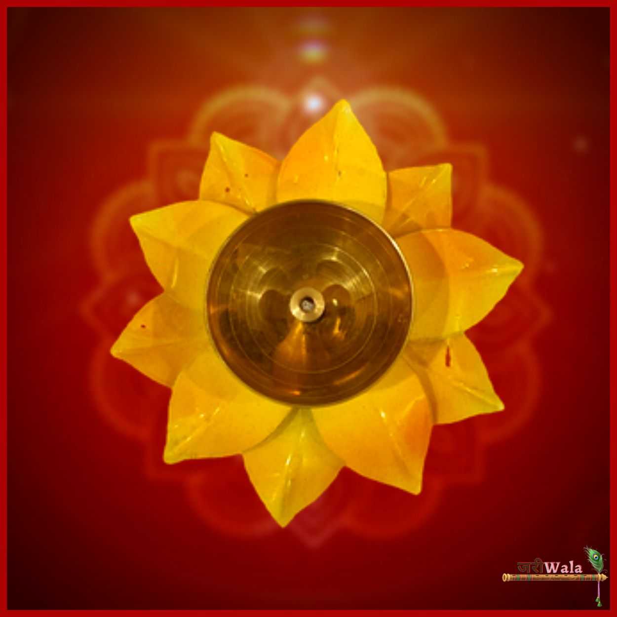 Yellow Lotus Akhand Jyoti Diya - ZARIIWALAA