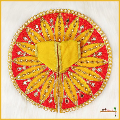 Shaneel Thread Moti Work Yellow Poshak