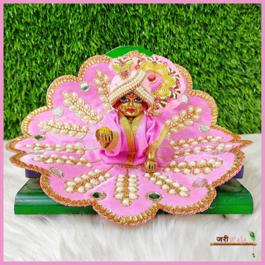 Blended Cotton Moti Work Baby Pink Poshak