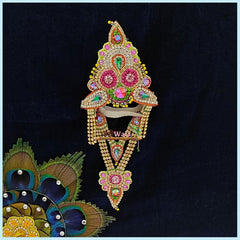 LG Magenta & Green Mukut Mala Set