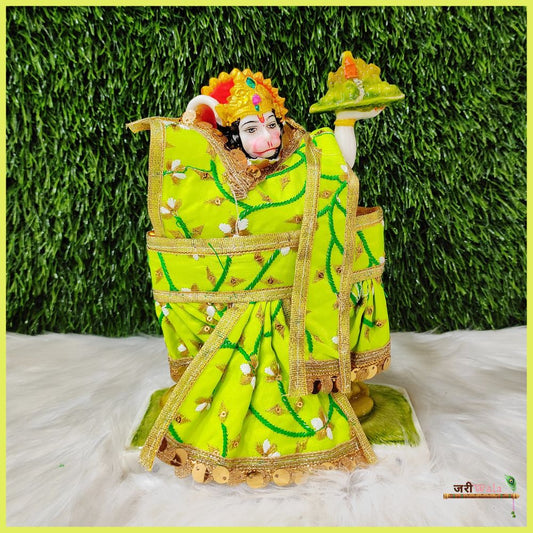 Thread Work Lite Green Hanuman Ji Poshak