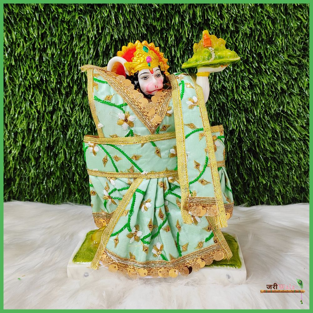 Thread Work Sea Green Hanuman Ji Poshak