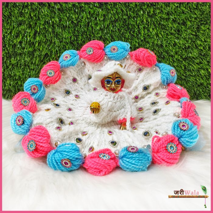 Woolen Fancy Multicolor Poshak With Cap And Stall