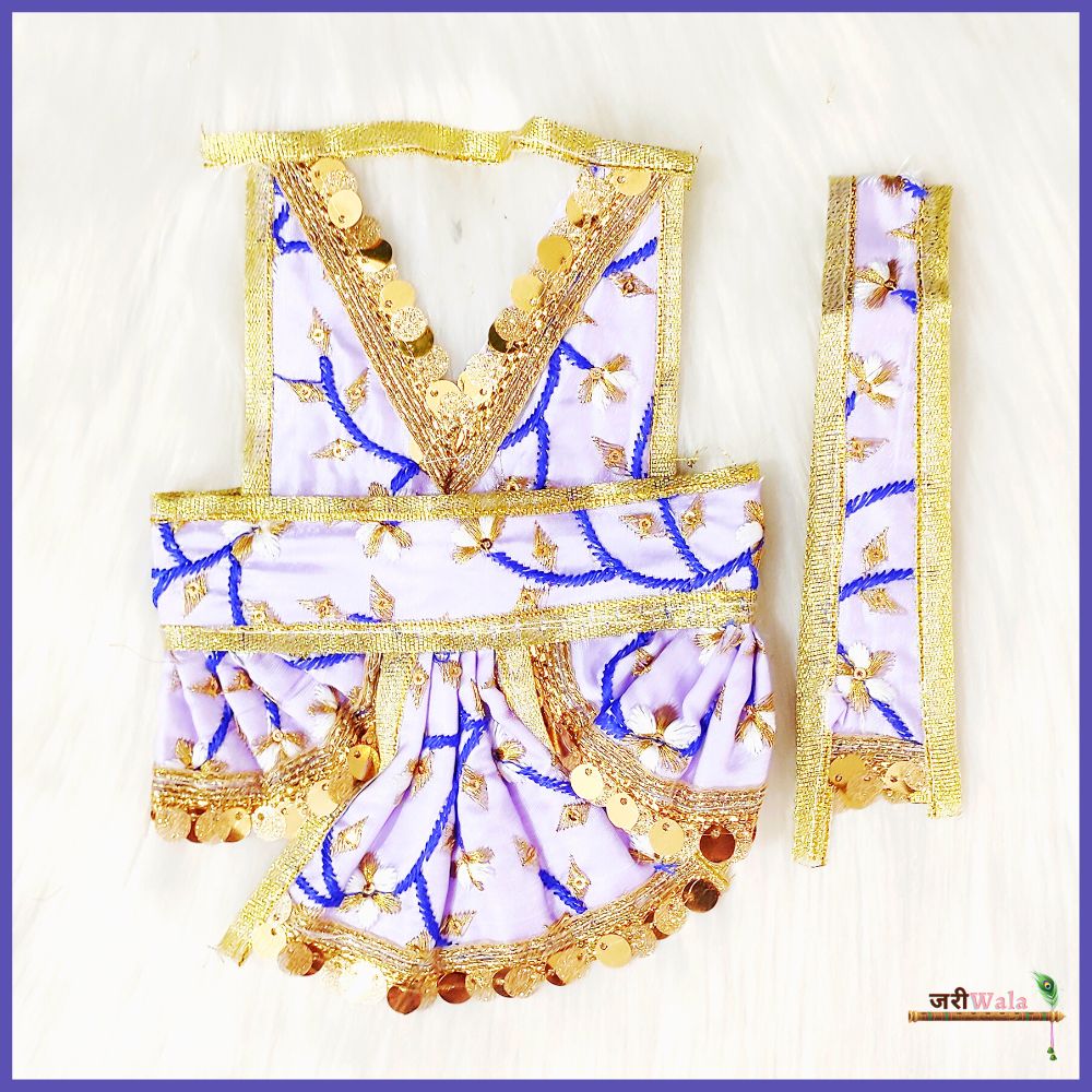 Thread Work Lite Blue Hanuman Ji Poshak