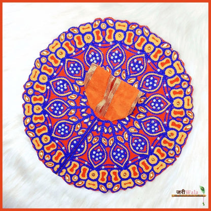 Shaneel Thread Stone Work Blue & Orange Laddu Poshak