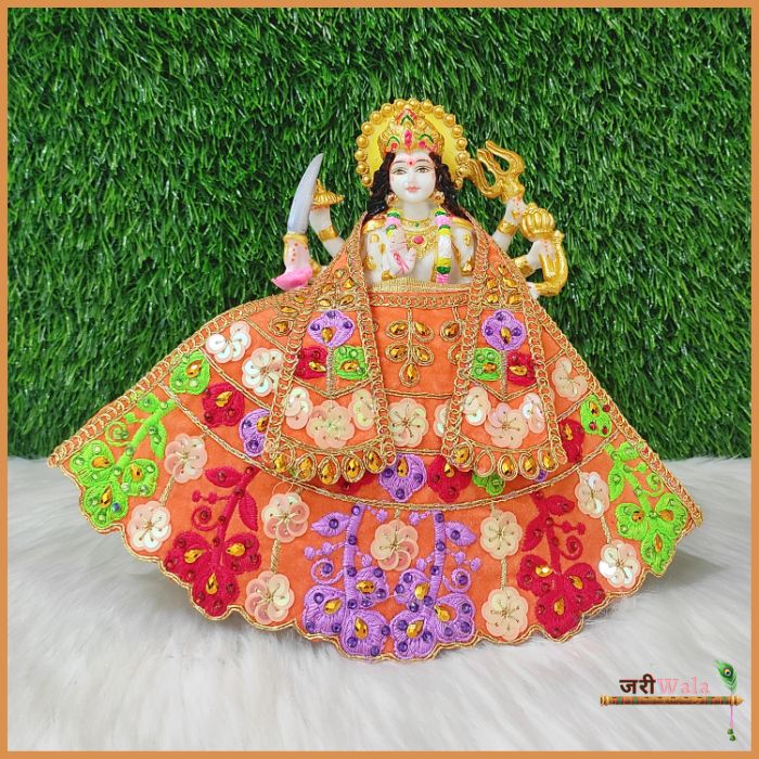 Shaneel Thread Work Peach Lehnga Patka