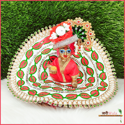 Cotton Thread Moti Work Red Poshak