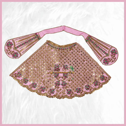 Thread Work Baby Pink Lehnga Patka - ZARIIWALAA