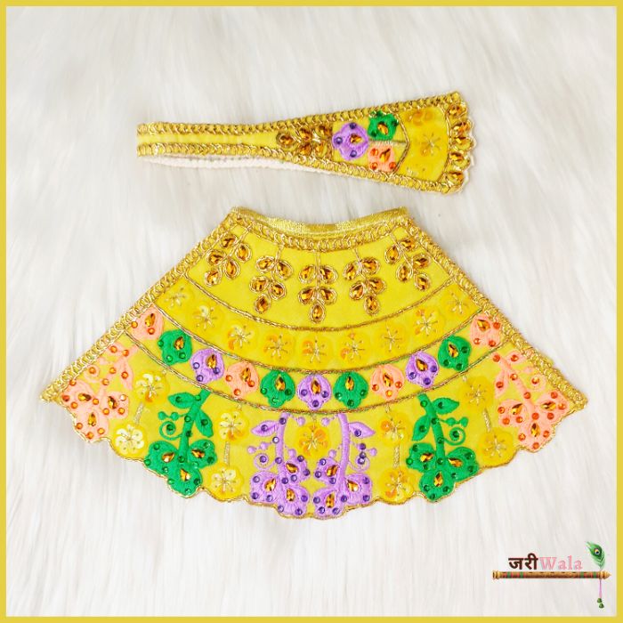 Shaneel Thread Work Yellow Lehnga Patka