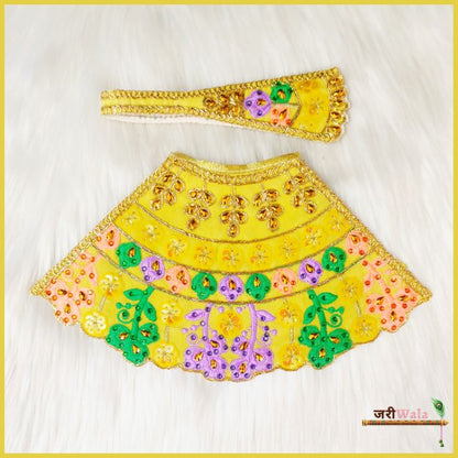 Shaneel Thread Work Yellow Lehnga Patka