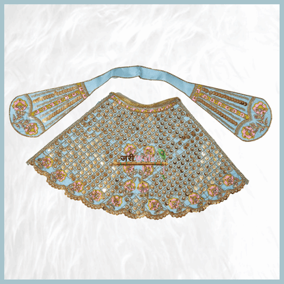 Thread Work Light Blue Lehnga Patka - ZARIIWALAA