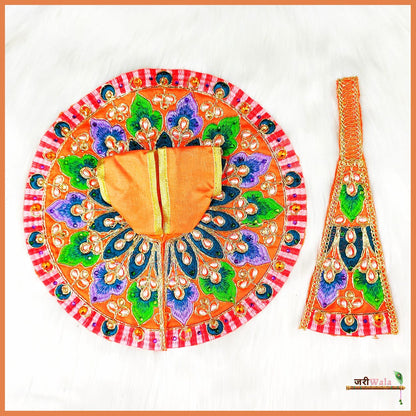 Blended Thread Work Multicolor Poshak With Patka