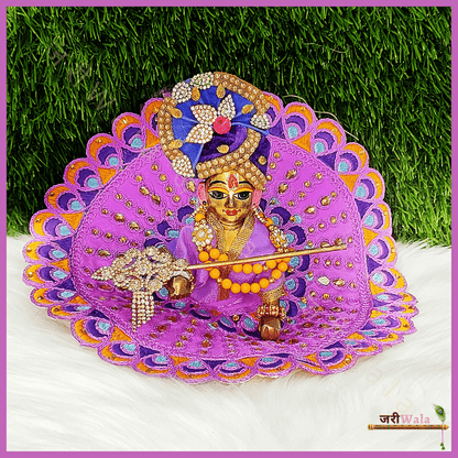 Cotton Embroidery Purple Poshak - ZARIIWALAA