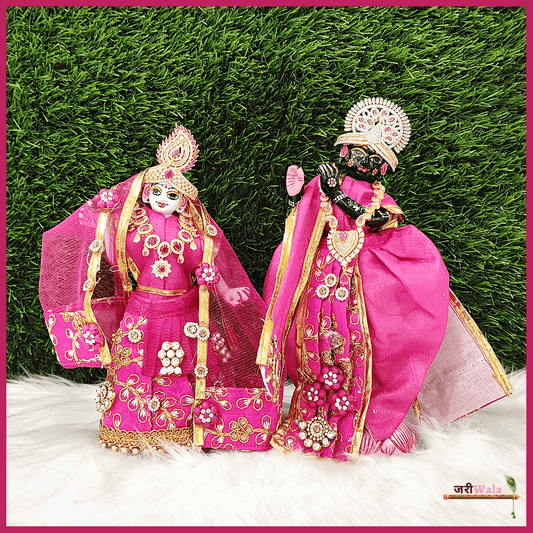 Cotton Thread Booti Work Magenta Poshak
