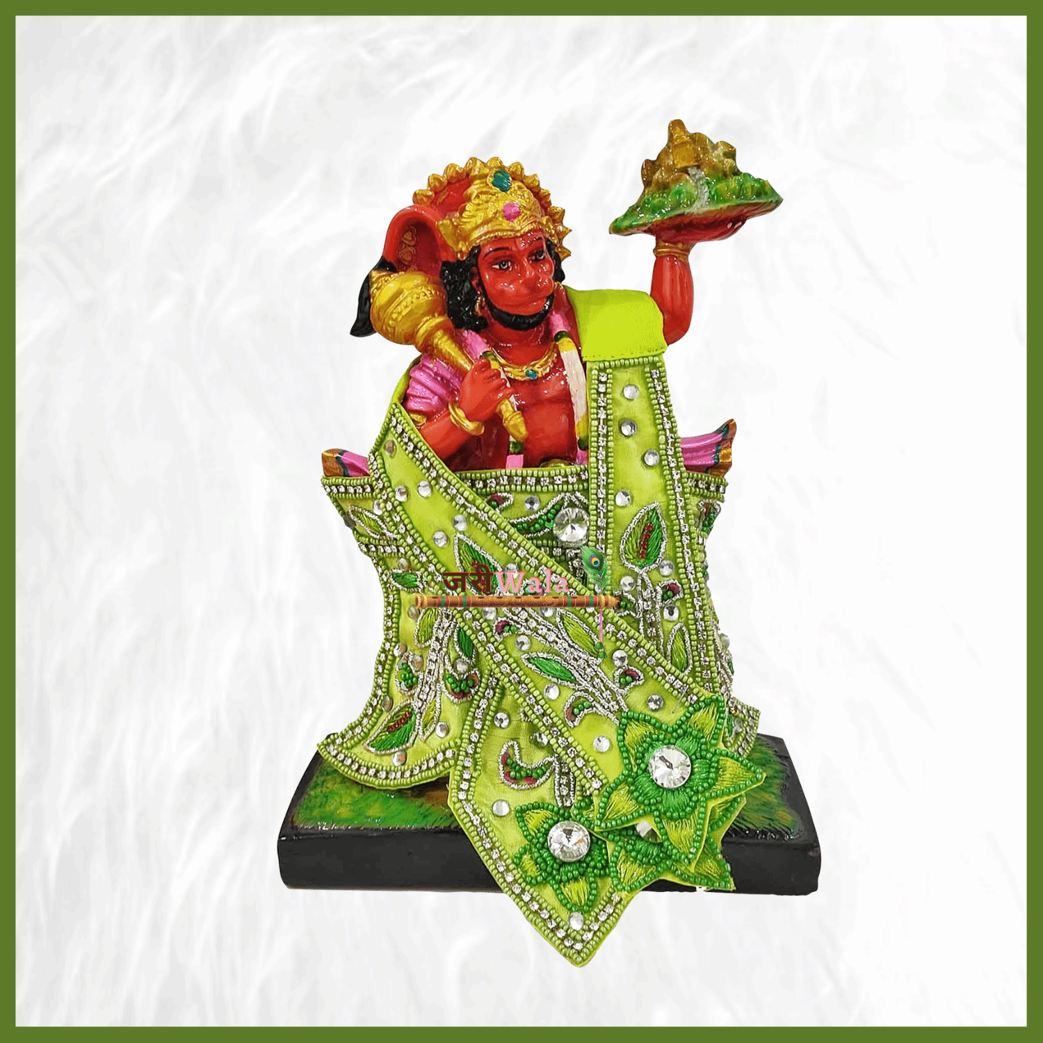Dabka Work Green Hanuman Ji Poshak - ZARIIWALAA