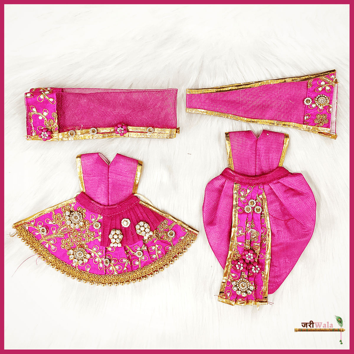 Cotton Thread Booti Work Magenta Poshak