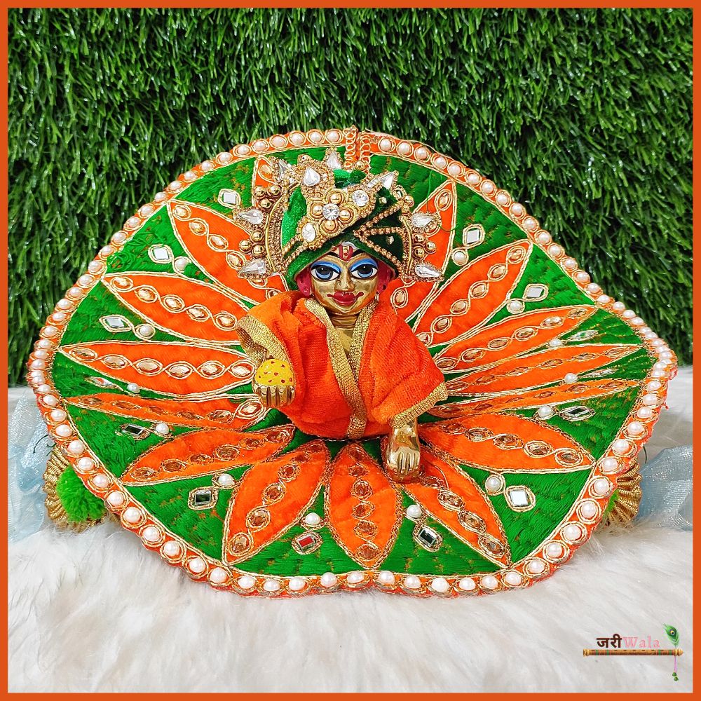 Shaneel Thread Moti Work Orange Poshak