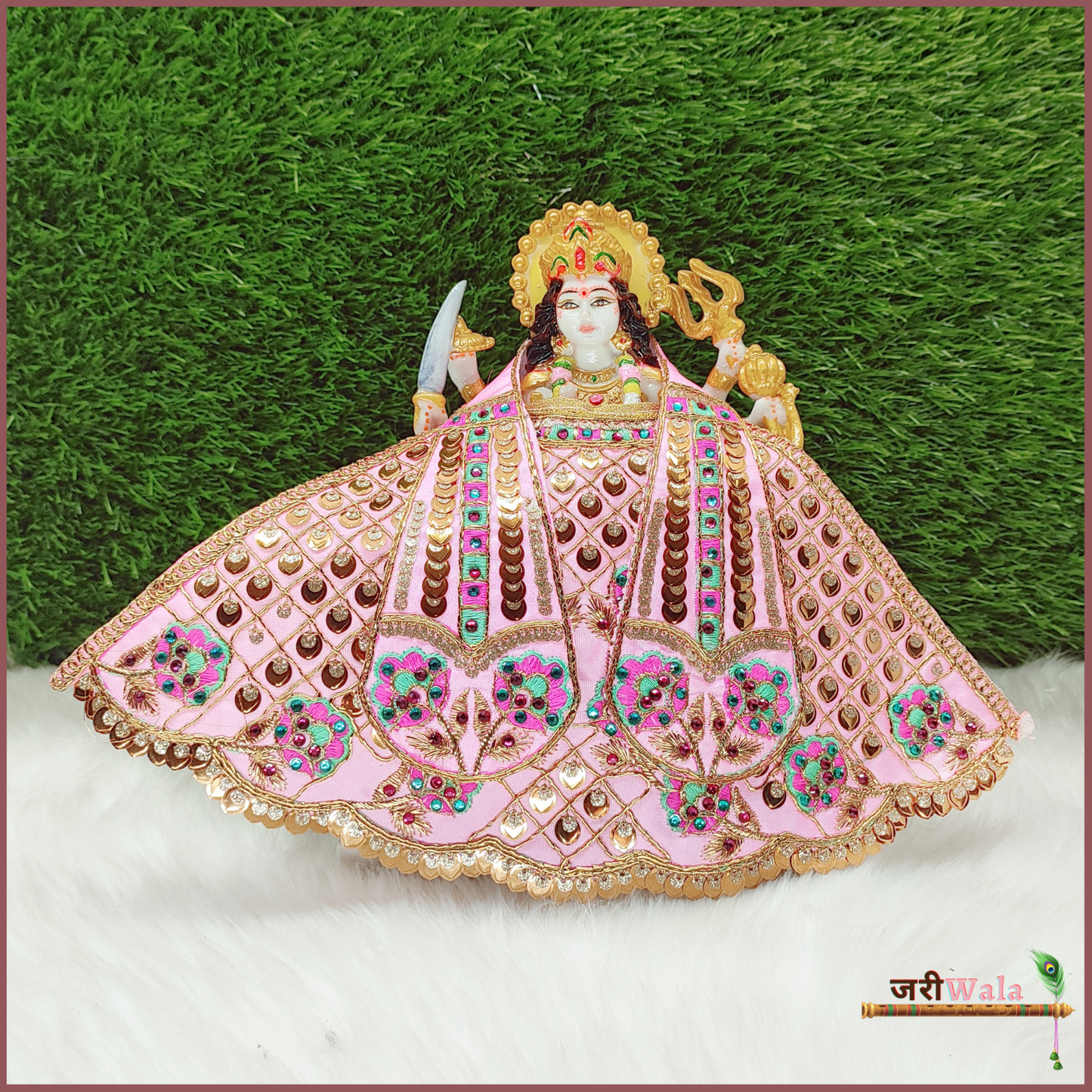 Thread Work Baby Pink Lehnga Patka
