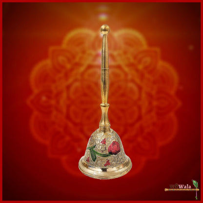 Traditional Brass Meenakari Pooja Bell (Sizes Available) - ZARIIWALAA
