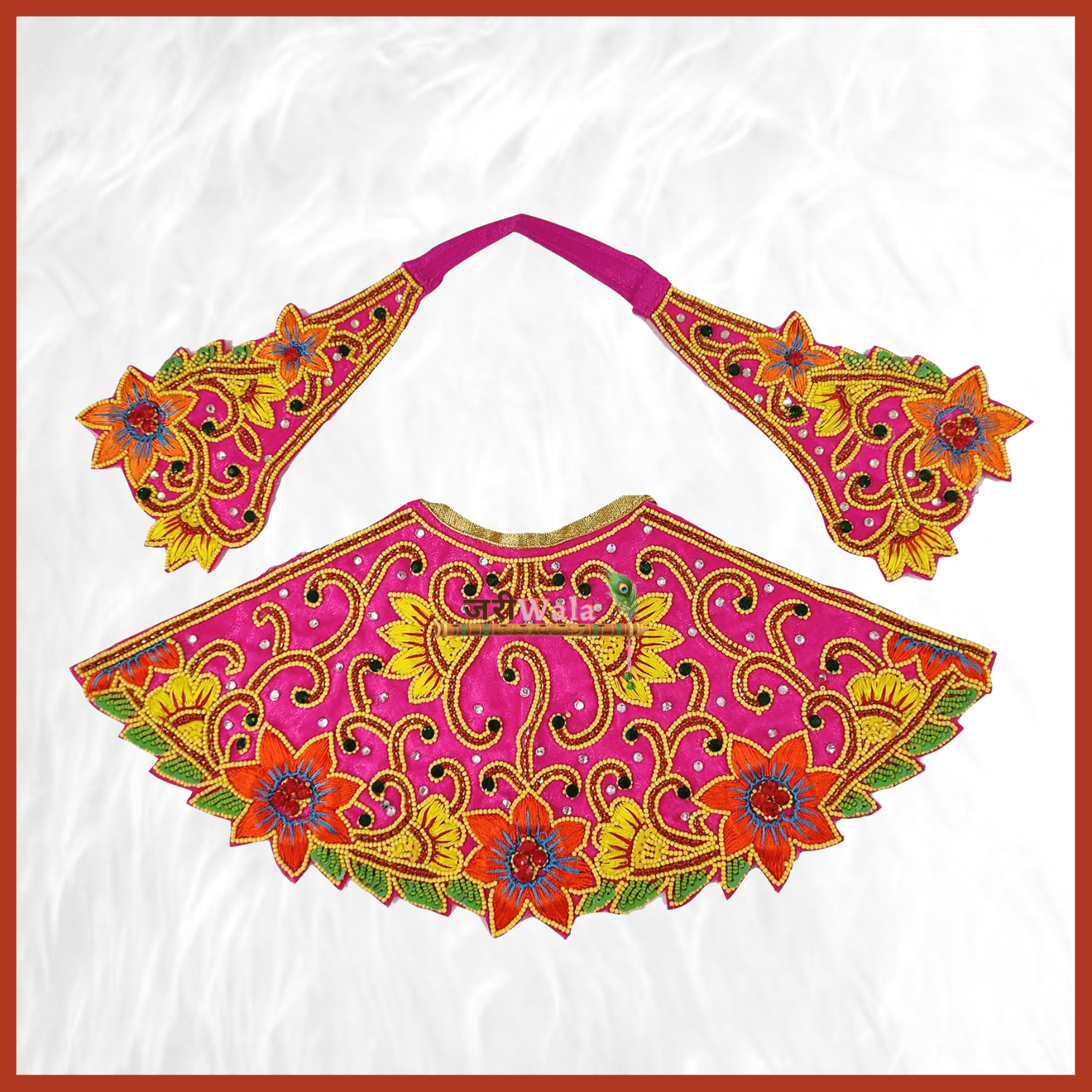 Blended Dabka Work Magenta Lehnga Patka - ZARIIWALAA