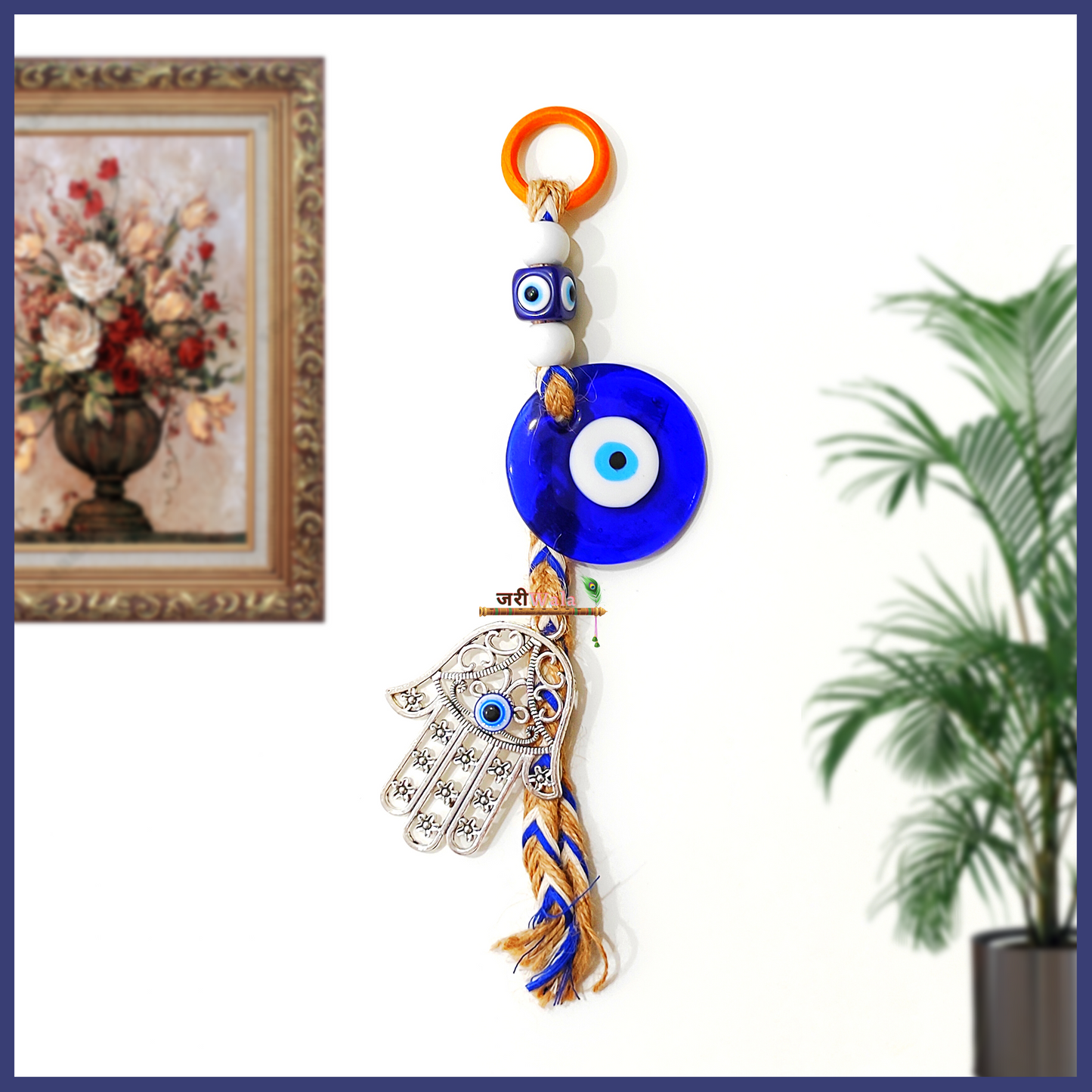 Fengshui Antique Metal Hand Evil Eye Hanging
