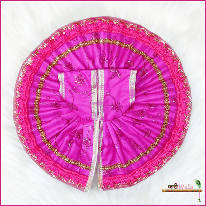 Blended Net Thread Lace Work Magenta Poshak