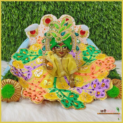 Shaneel Thread Sitara Work Yellow Laddu Poshak